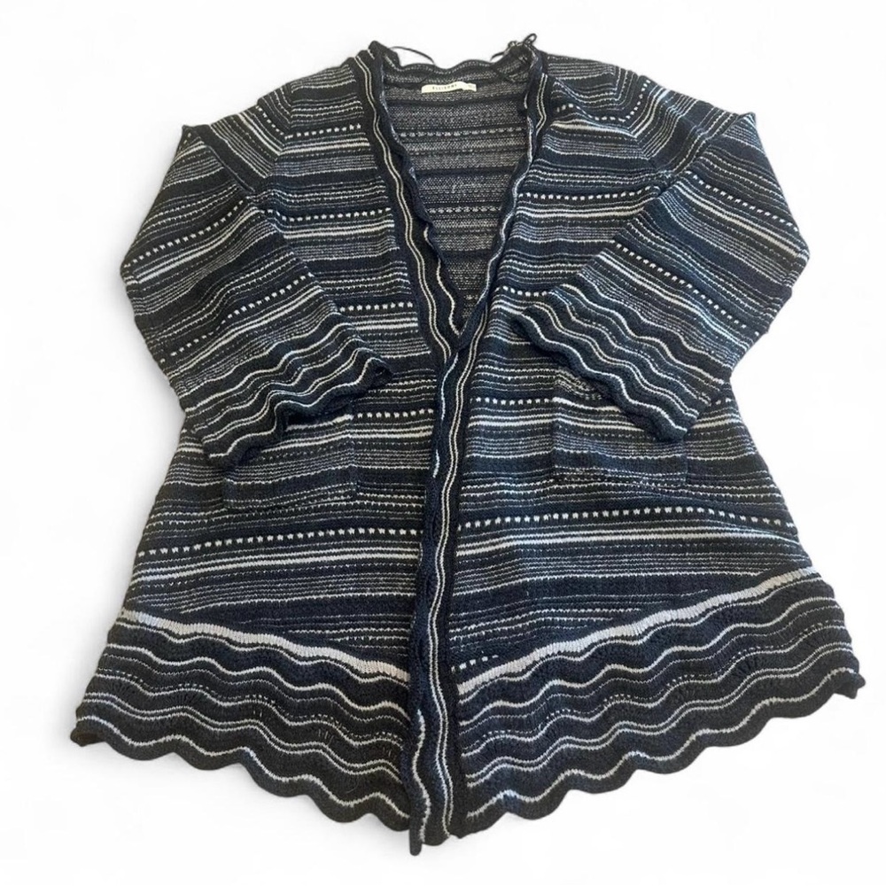 Ellison Open Front Cardigan Sweater Womens M Duster Boho Pocket Hippie Festival